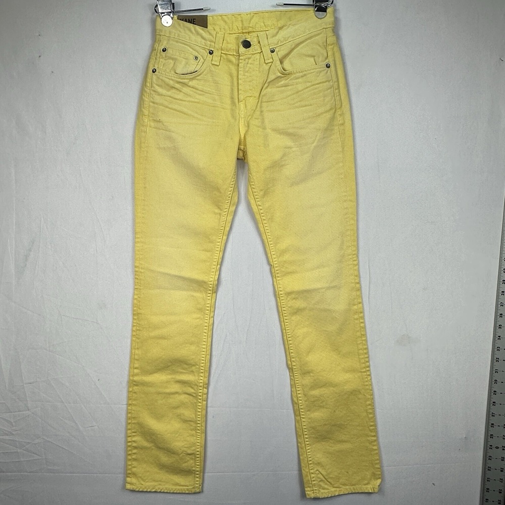 J Brand Kane Slim Fit Jeans Mens 29 x 33 Fade Lemon Yellow Denim Pants NEW $209 - Picture 3 of 14